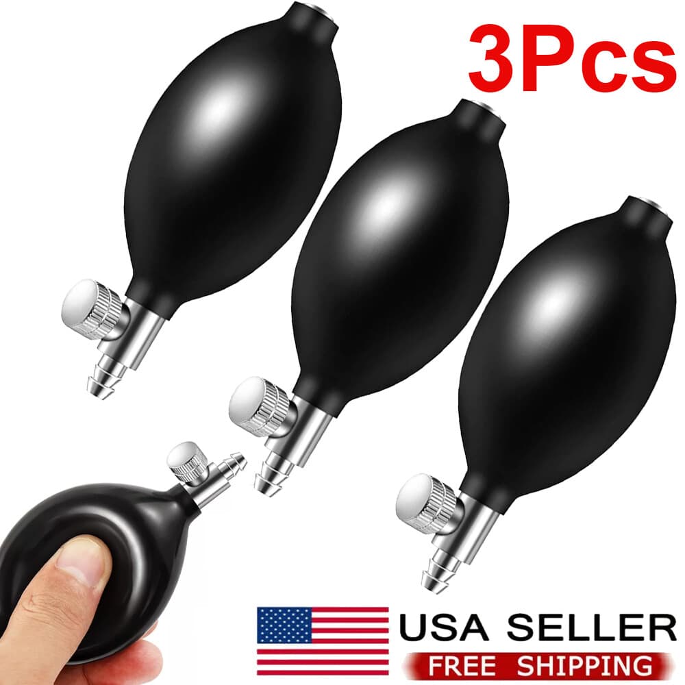 3Pcs Blood Pressure Latex Bulb Inflation Bulb Pump Hand Squeeze Bulb Air Valve