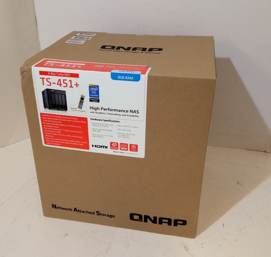 NEW Qnap TS-451+-8G-US 4-Bay Next Gen Personal Cloud NAS Intel 2.0GHz Quad-Core
