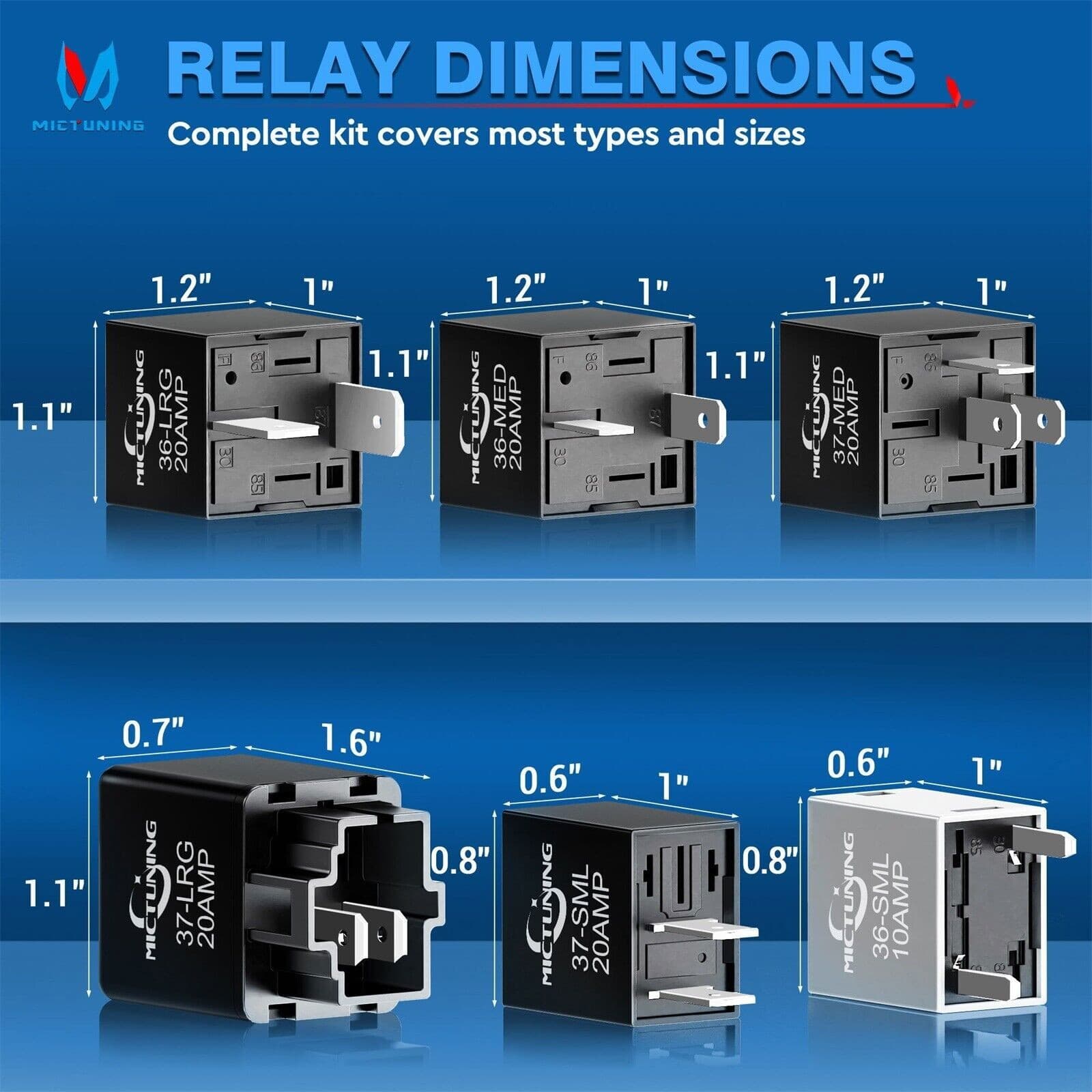 9038 / 9037 Relay Bypass Switch, Relay Tester, Relay Bypass Switch Kit, 6-Pack 2