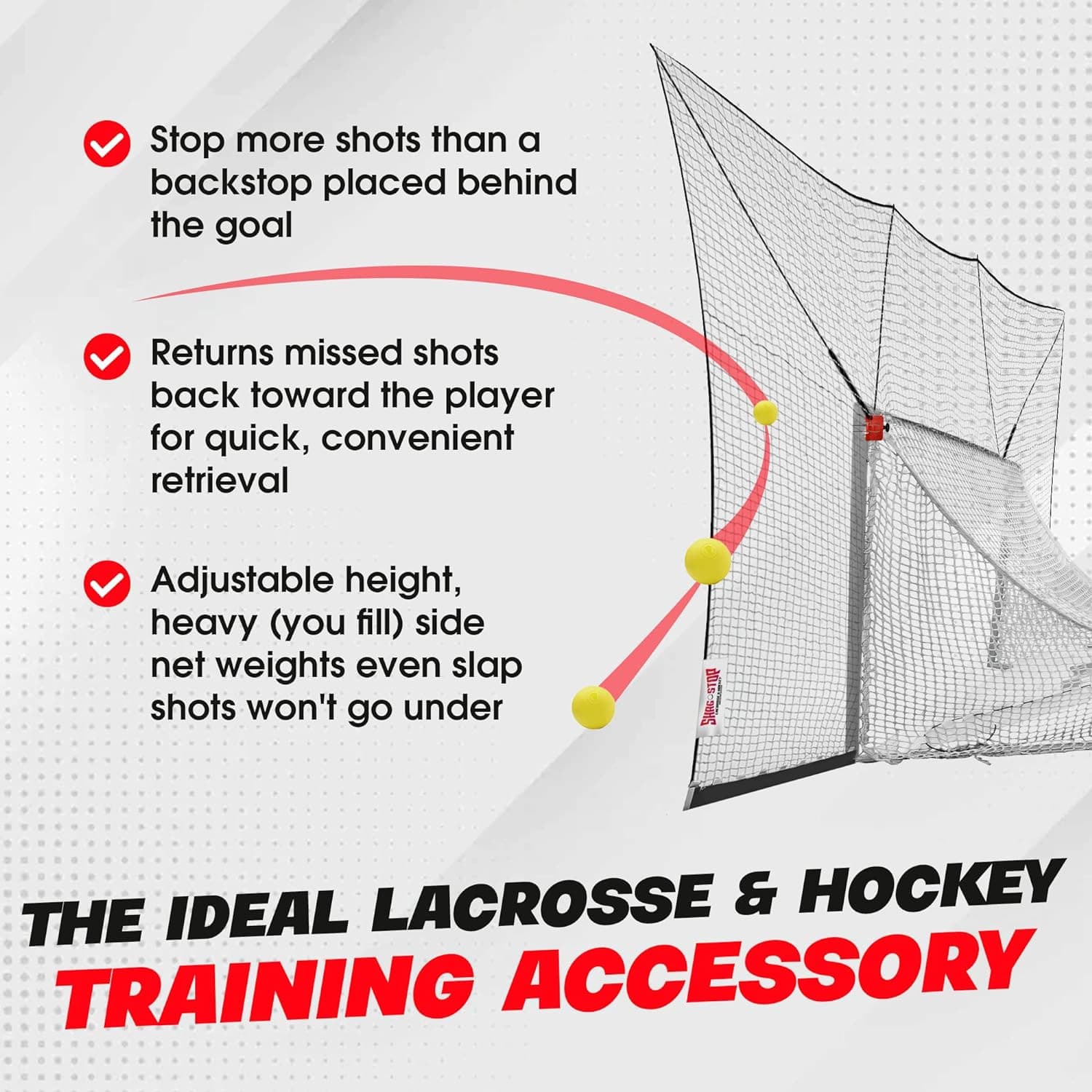 Shag Stop, Lacrosse Goal and Ice Hockey Backstop Net, Durable Lacrosse Backstop 4
