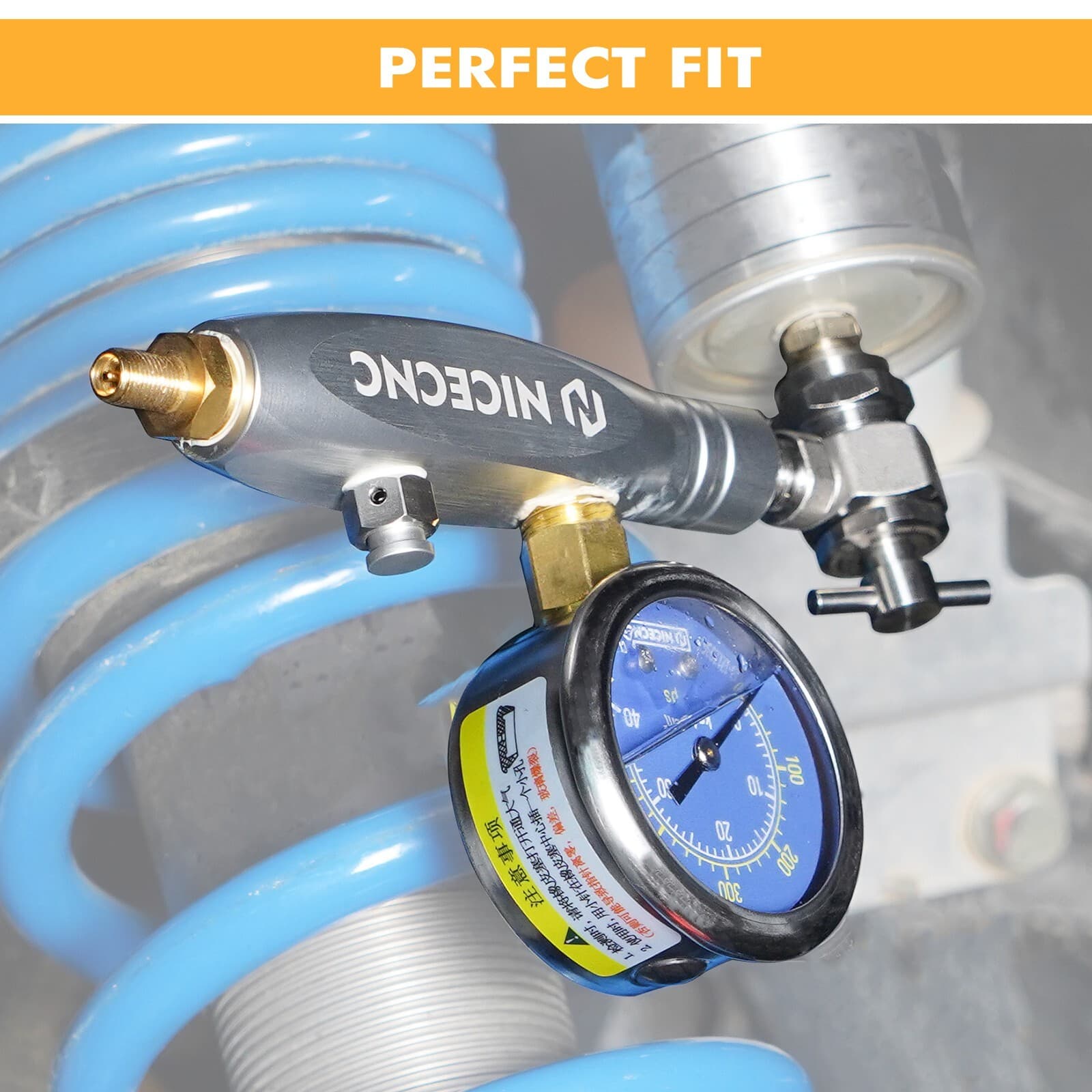 NICECNC Nitrogen Regulator Kit 600 psi No Loss Chuck For Schrader Valve Shock 2