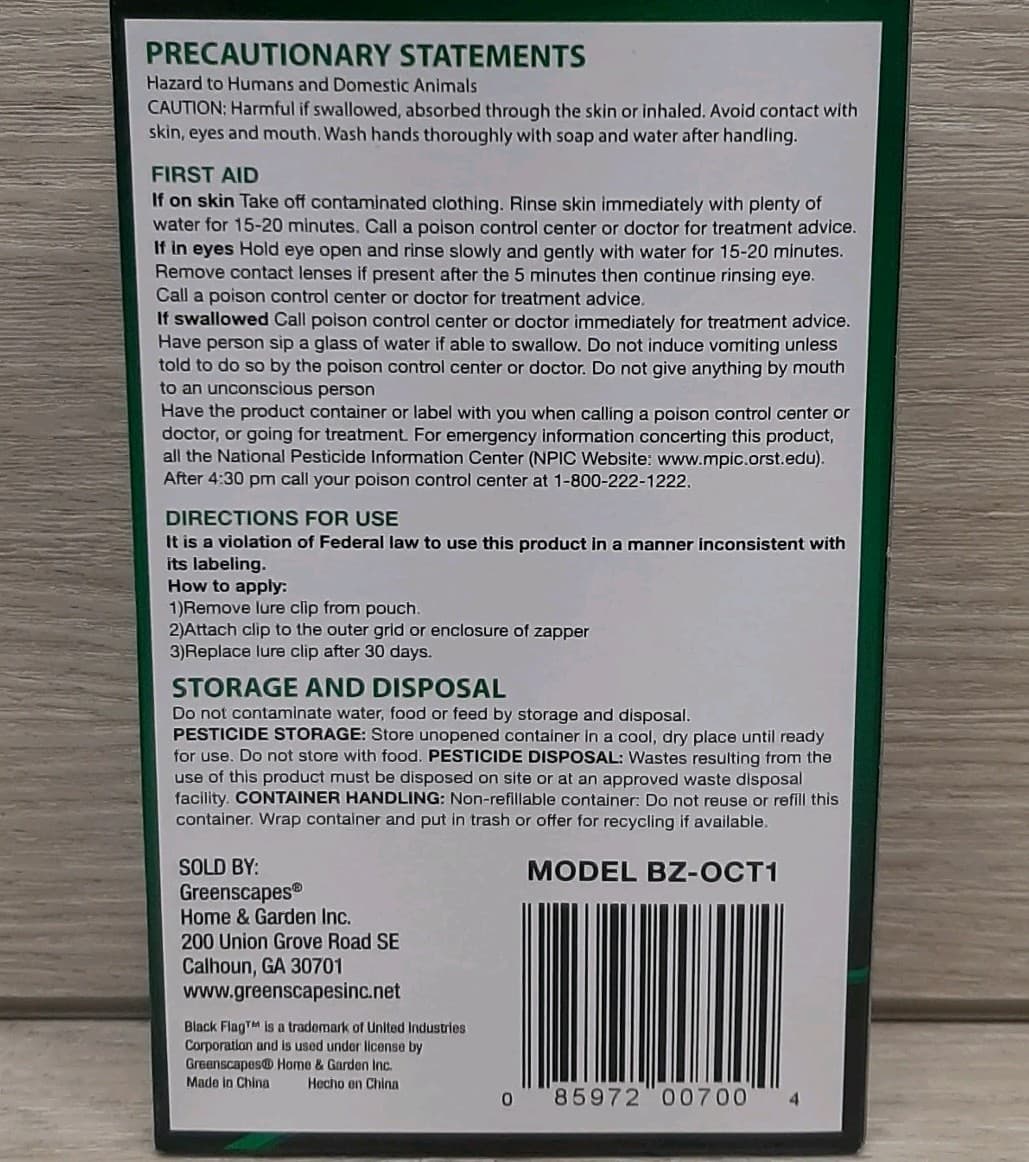 Black Flag Mosquito Octenol Lures Lot Of 4 Fits Most Zapper Brands See Photos  5