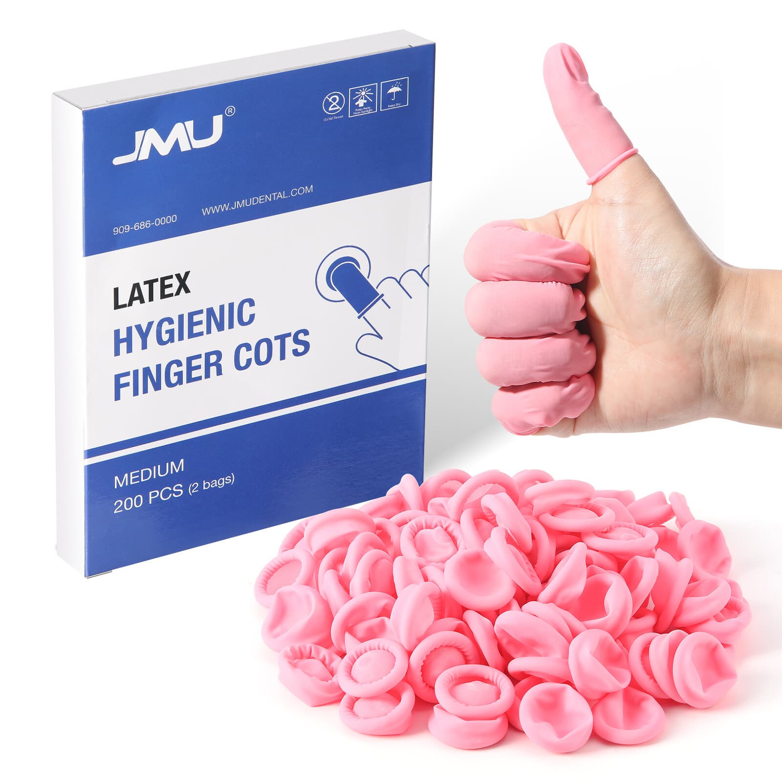 100pcs Disposable Hygienic Finger Cots for fingertip protection Medium 2