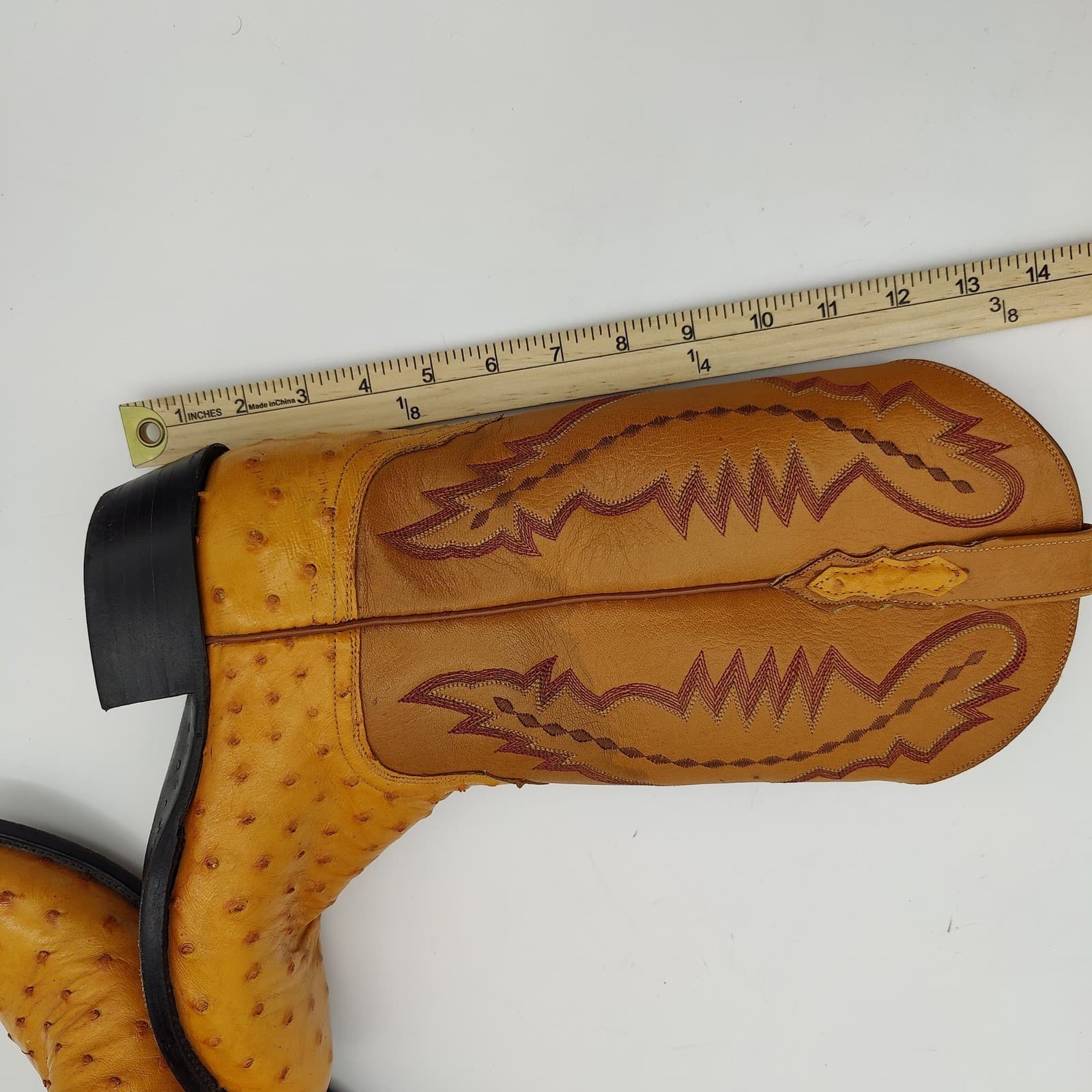 Lucchese 2000 Full Quill Ostrich Leather Cowboy Boots Mens 7.5D Western Exotic 5