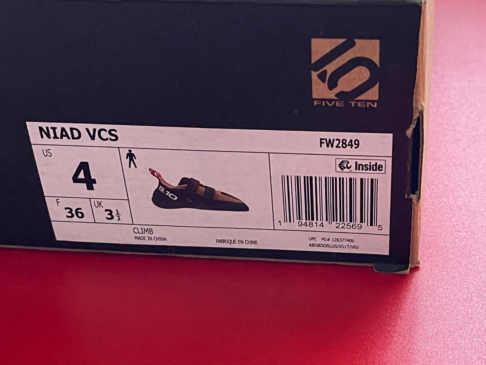 NEW! Adidas Five Ten Niad VCS Size:4 US Climbing Shoes Tan/Black FW2849 5