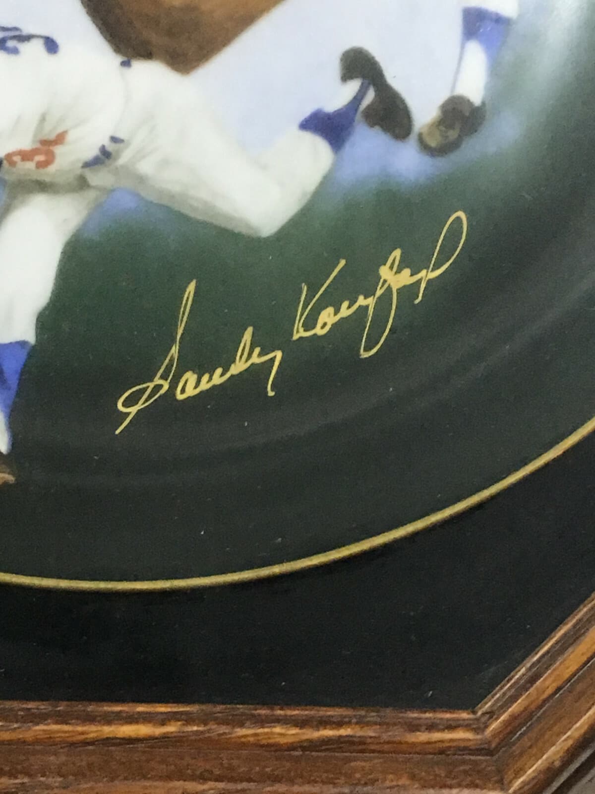 Sandy Koufax Signed  Dodgers Plate Framed Mint gold autograph LE /1000 Cbm COA 6