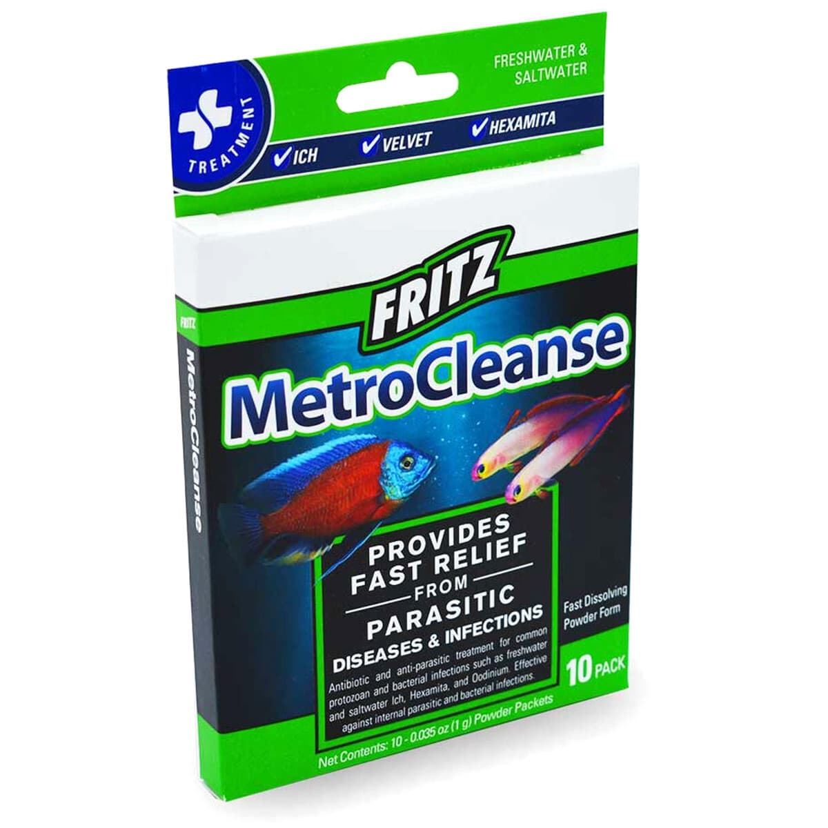 Fritz MetroCleanse 10 Pack Fast Relief from Parasitic Fish Diseases & Infections