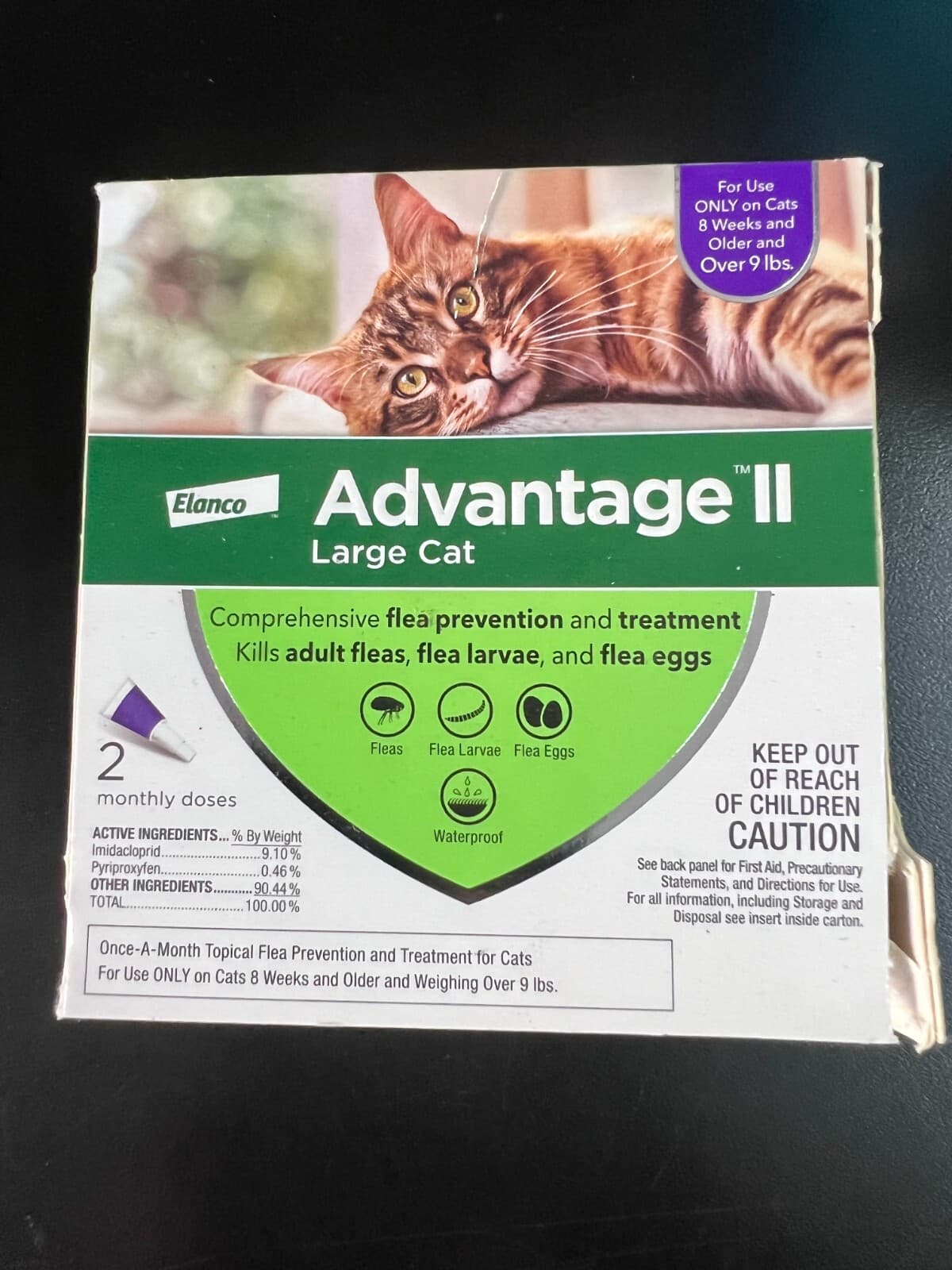 Advantage II Flea Treatment for Large Cats over 9 Lbs 2 Pack 2512