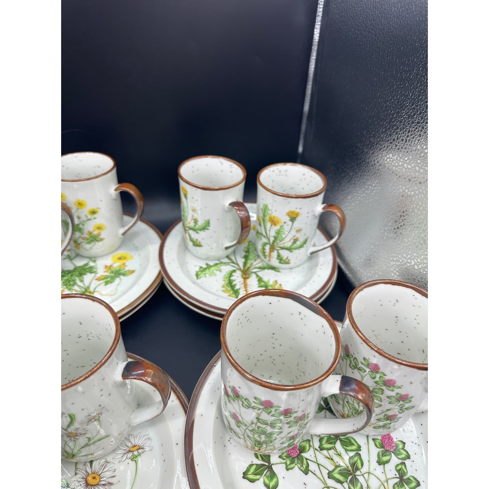 Otagiri Spring TEA PARTY Set 8 Cups 8 Dessert Plates and Teapot EUC Vintage MCM 4