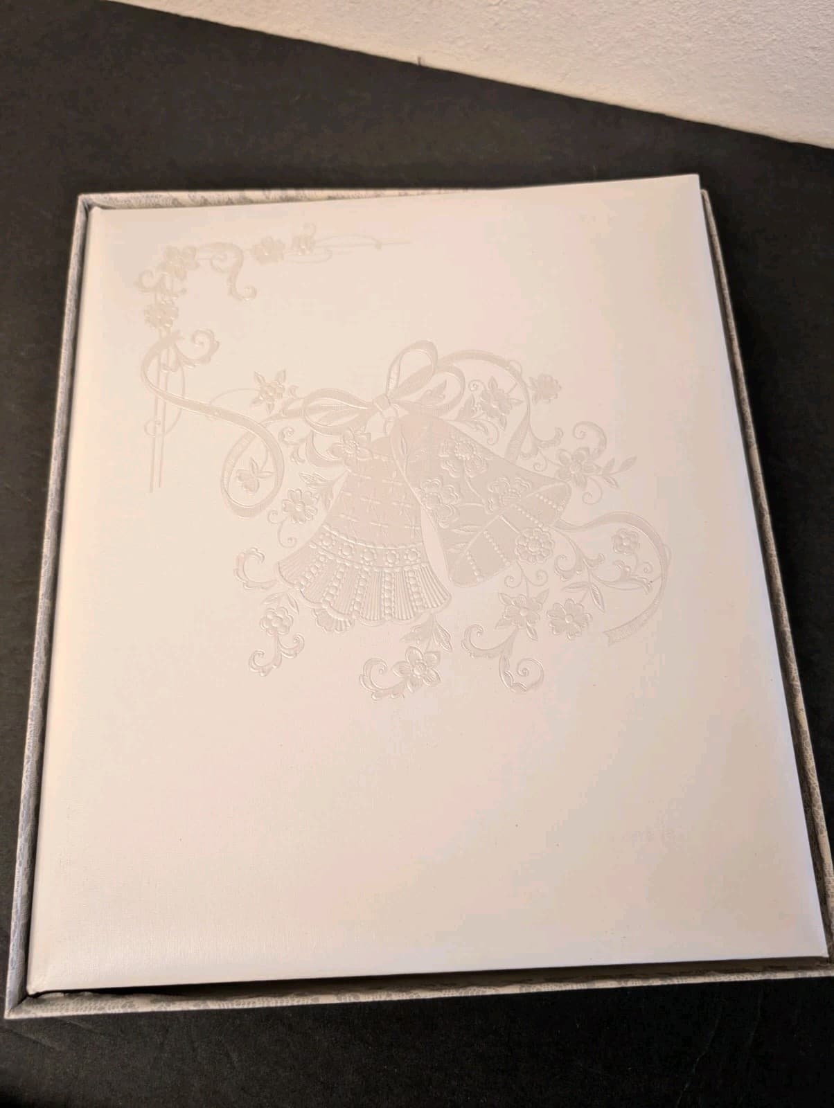HALLMARK Wedding Bells, Guest Sign in Book * Album , Ivory & White OPENED BOX 2