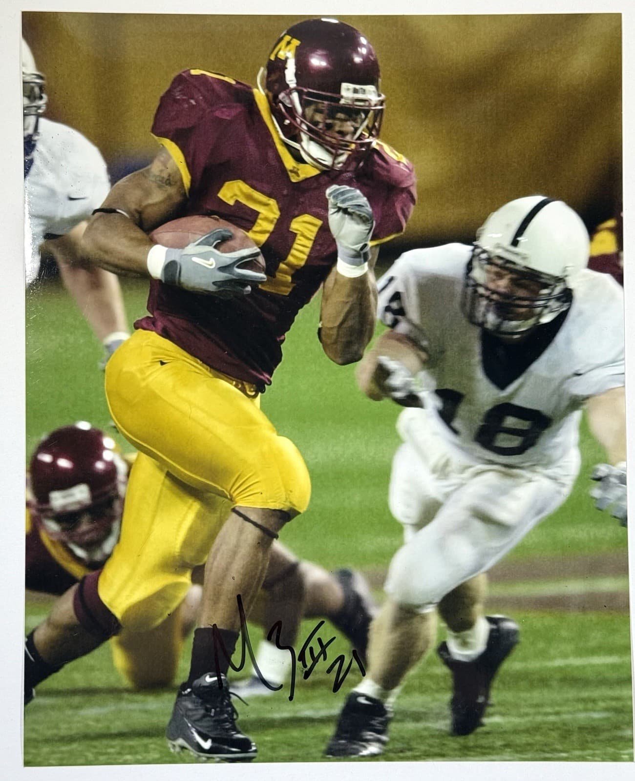 Marion Barber signed Photo Minnesota Golden Gophers football Cowboys nfl