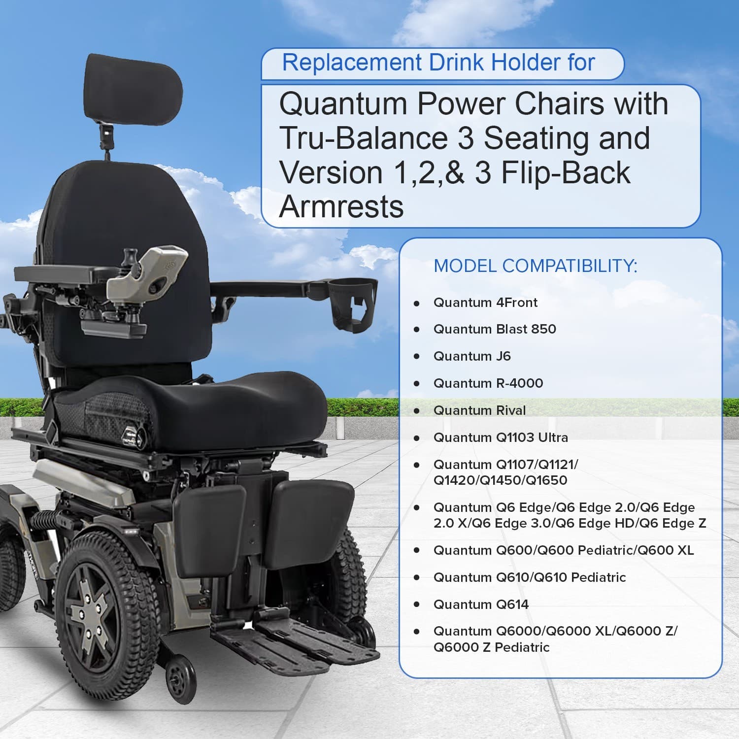 Cup Holder for Quantum Power Chairs with Tru-Balance 3 Seating ACC2105089 3