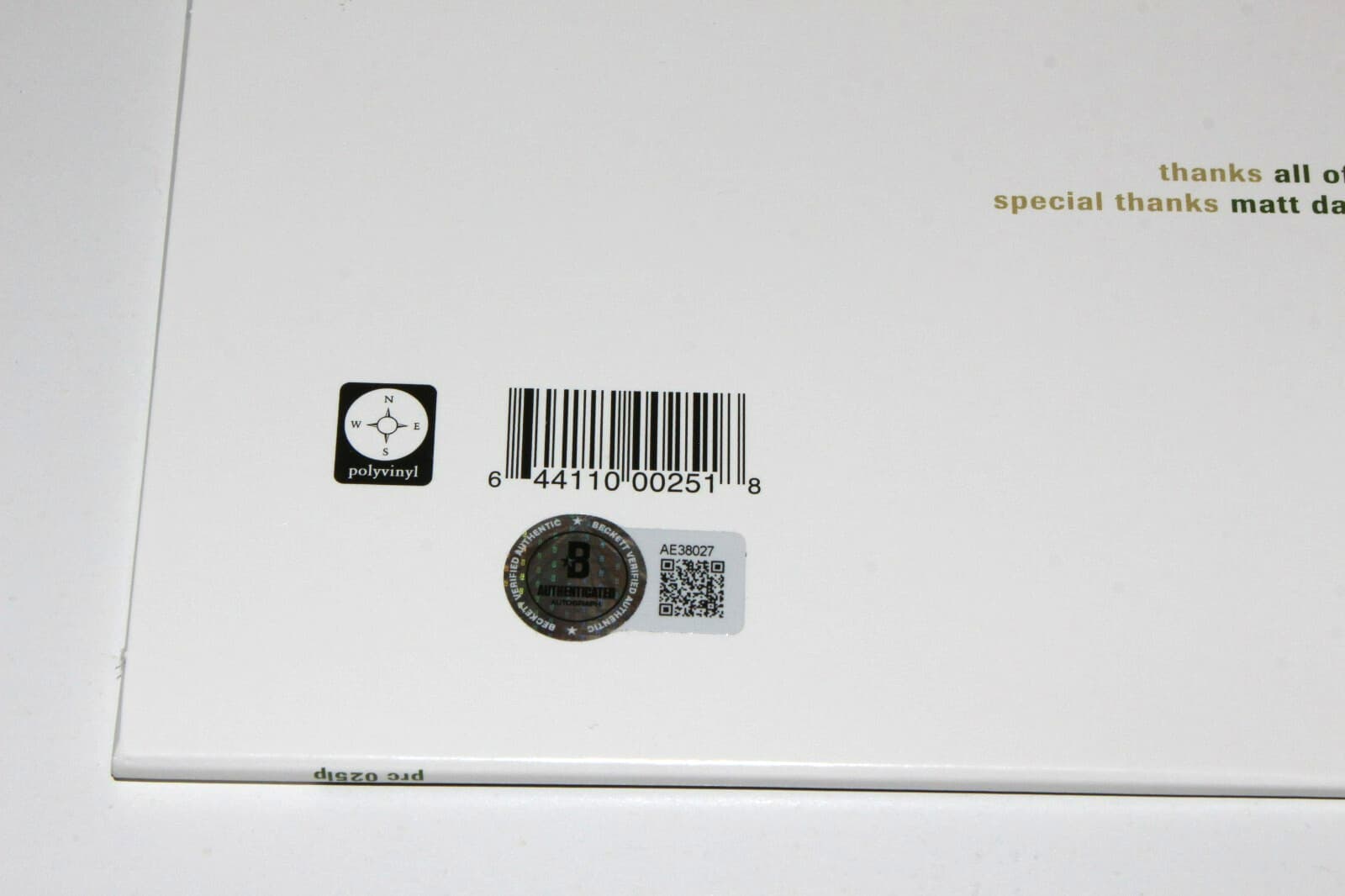 AMERICAN FOOTBALL SIGNED 1999 VINYL RECORD ALBUM LP BECKETT COA MIKE KINSELLA X3 3