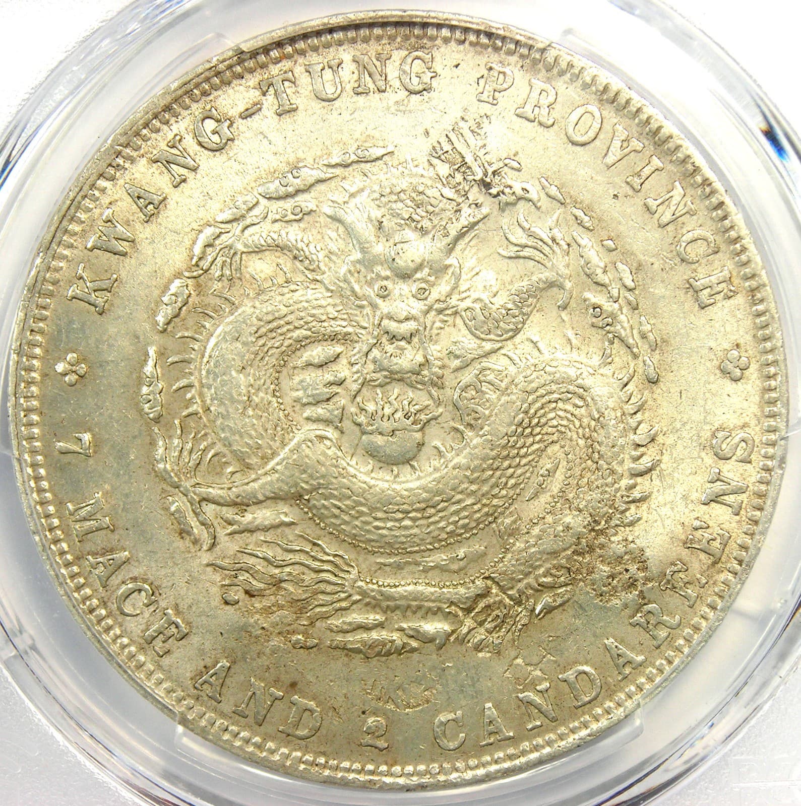 1890-1908 China Kwangtung Dragon Dollar Coin $1 LM-133 Y-203 - PCGS AU Detail