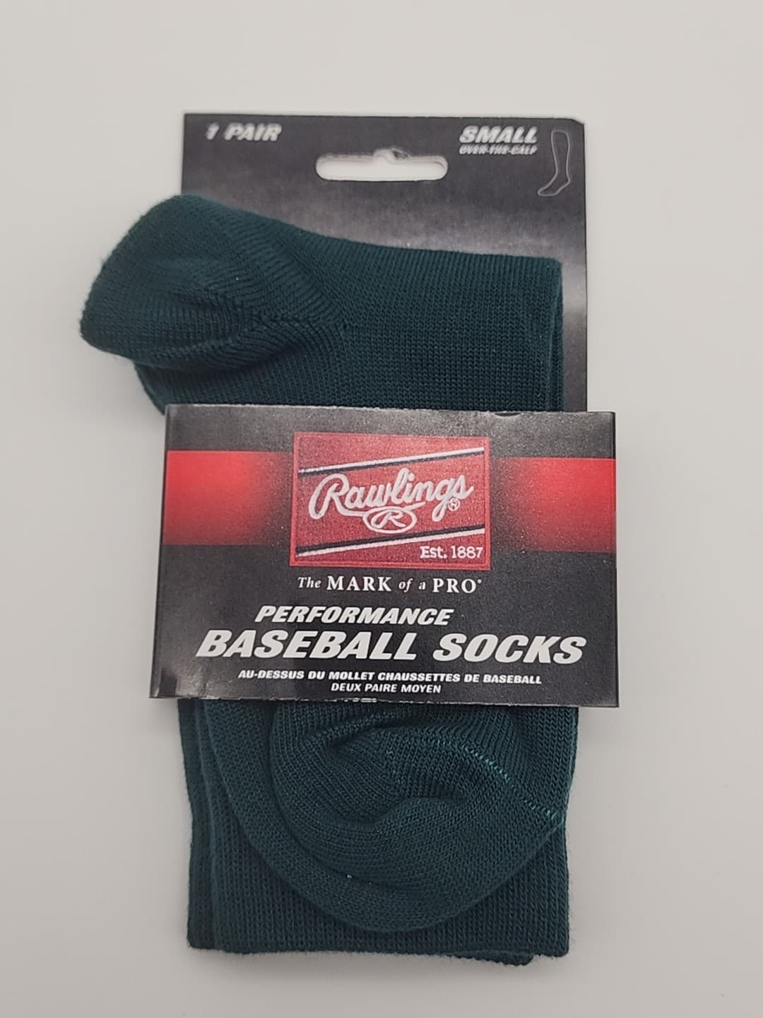 Rawlings Performance Baseball Socks Over the calf Green Youth Kids Small - NEW