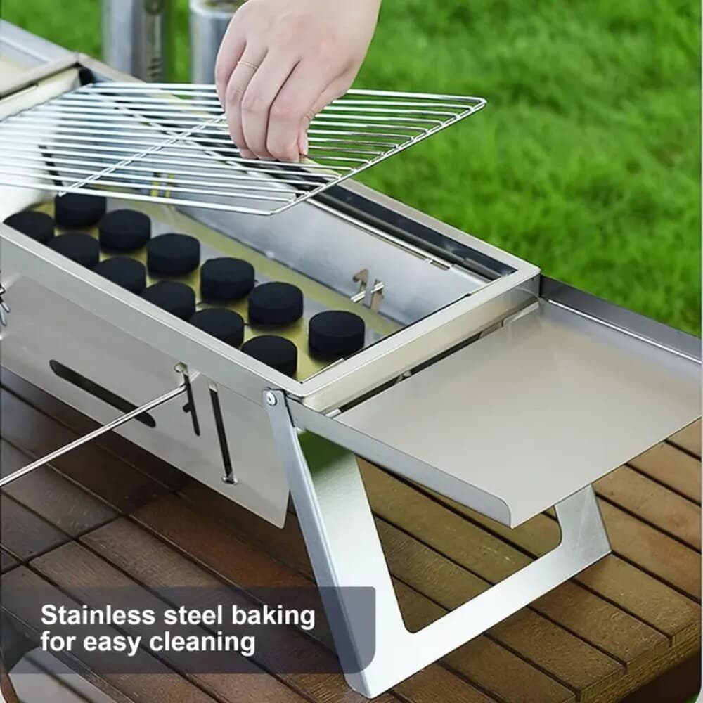 Stainless Steel Charcoal Grill Mangal Shish Kabab Kabob BBQ Barbecue Shashlik 5