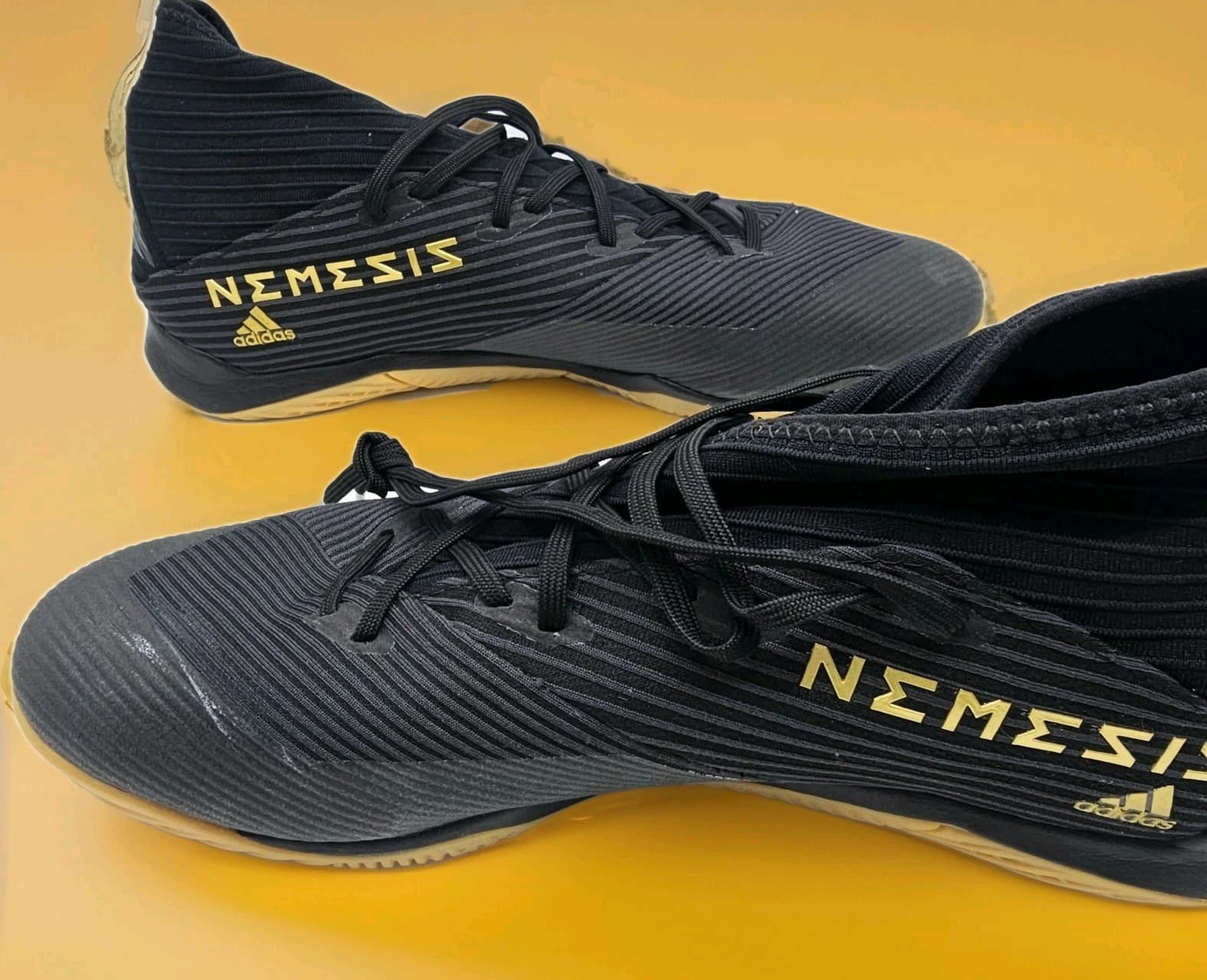 NEW w/Defects Adidas Nemeziz 19.3 IN Indoor Soccer Shoes Black Gum US 12 Futsal  4