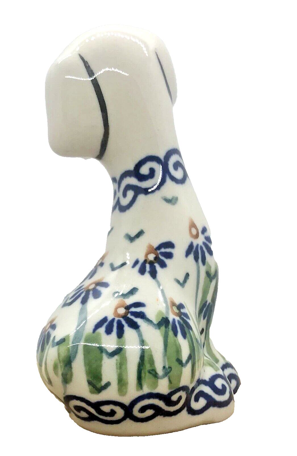 Polish Pottery Puppy Figurine Statue 3.5” H 2" W 2” L  RC15 Addie Jo 4