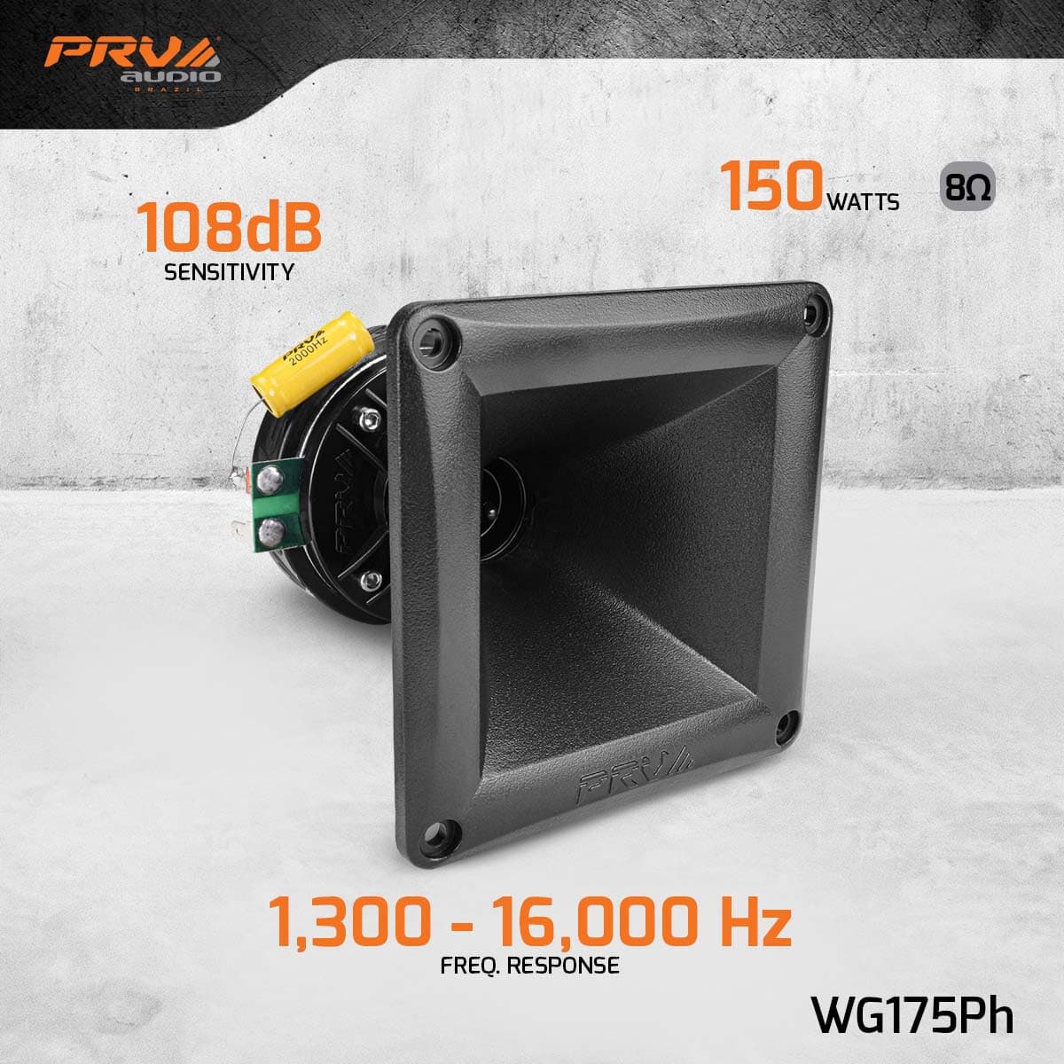 2x PRV WG175Ph 150W 8 Ohm Car Audio Tweeter / Horn Driver DT175Ph-S + WG11-25 2