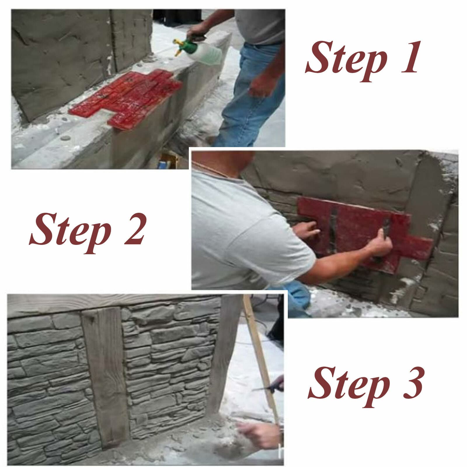 Cement Wall Mold for Concrete Cement Plaster Wall Brick Tiles Plastic Molds NEW 6