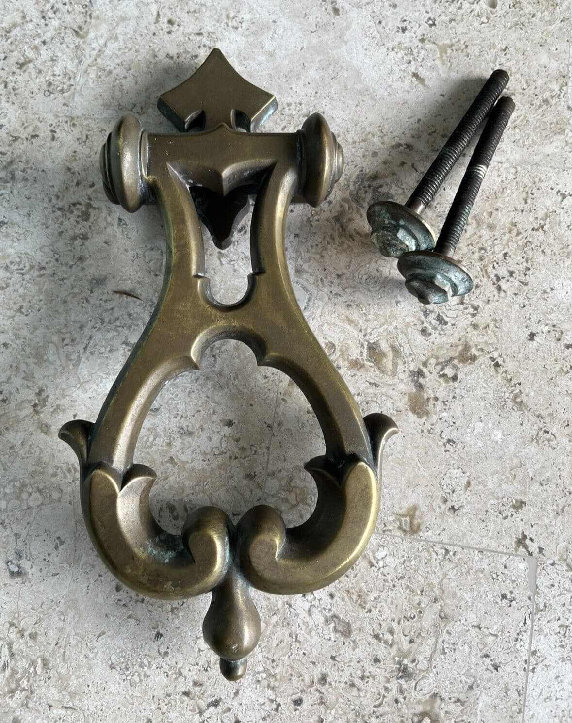 LARGE 10" ANTIQUE c.1903 ART NOUVEAU ARCHITECTURAL SALVAGE DOORKNOCKER 3