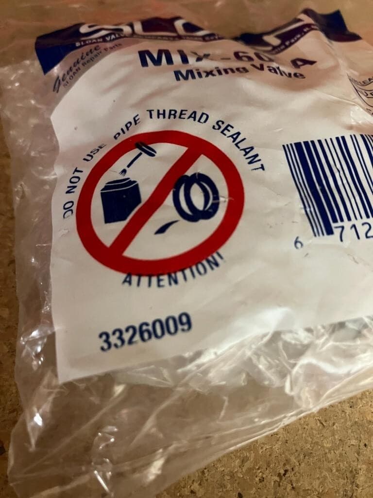 Sloan MIX-60-A Mixing Valve - (For Faucet) 3326009 4