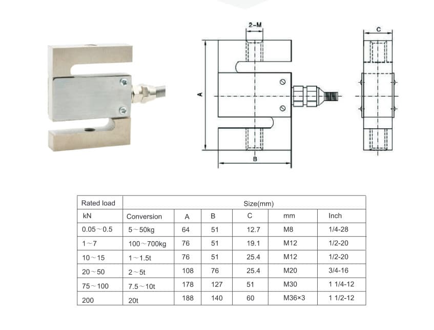 S Type Tensile Force Transducer, Load Cell, Weighing Sensor Weight 4