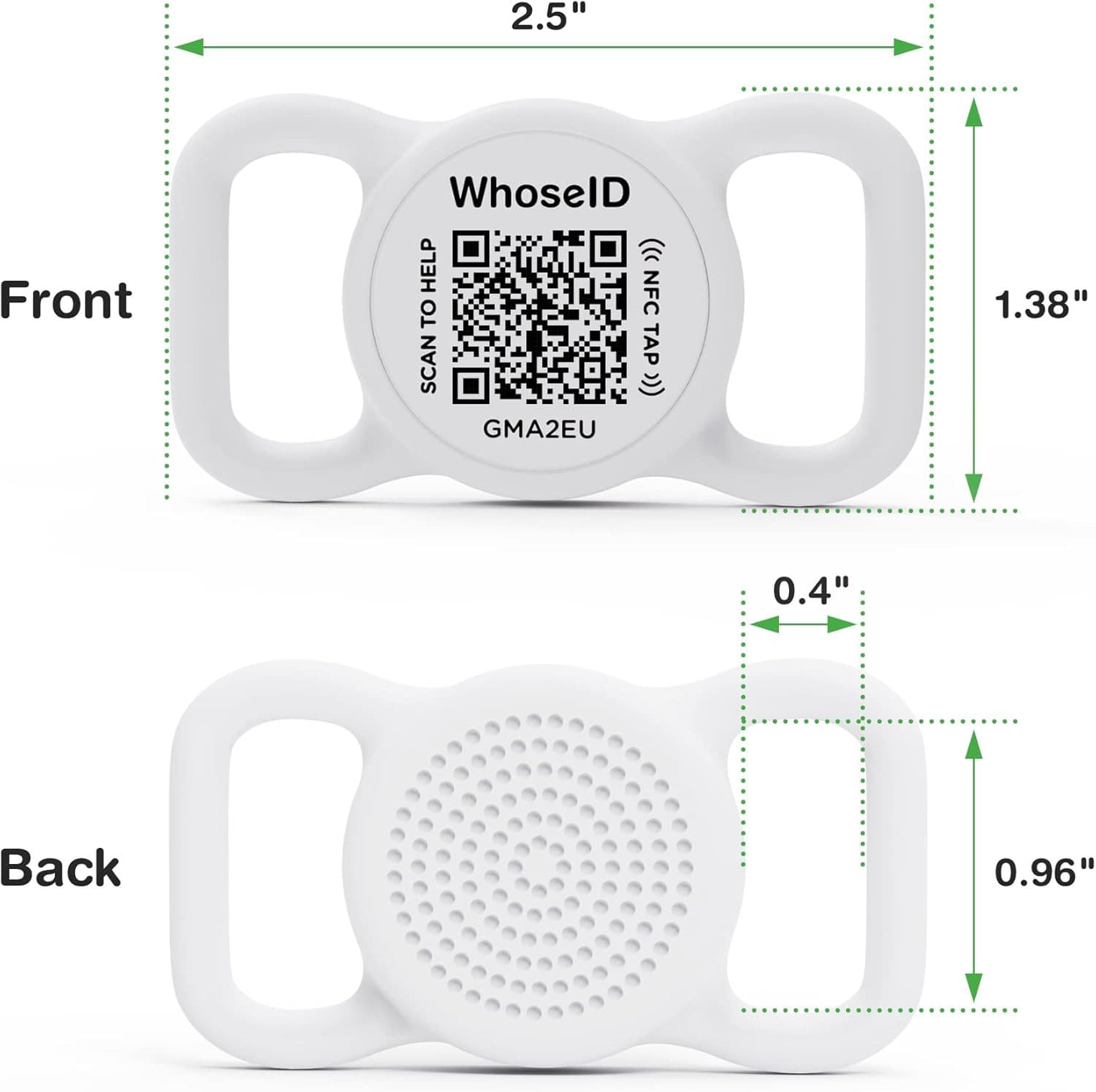 QR Code & NFC Pet ID Tag – Silent Silicone GPS-Linked Dog & Cat Collar Tag 2