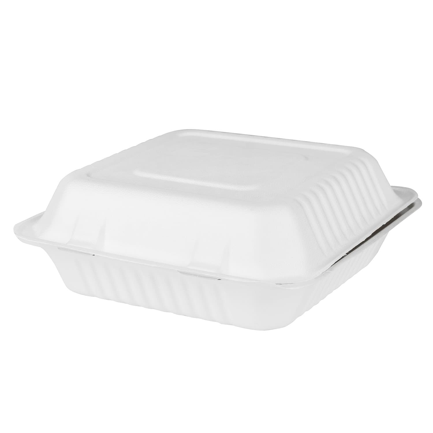 Karat Earth 9''x9'' PFAS Free Bagasse Hinged Containers - 200 ct, KE-BHC99-1CFF 3