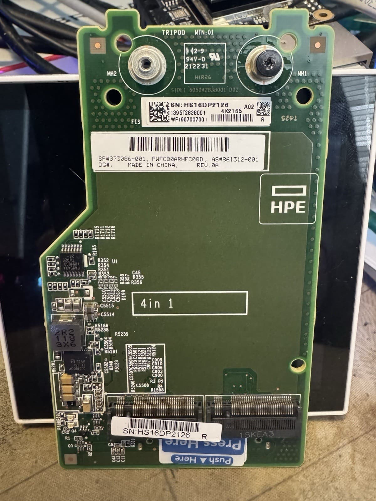 HPE 873086-001 M.2 SSD adapter board NGFF for Synergy 480 Gen10