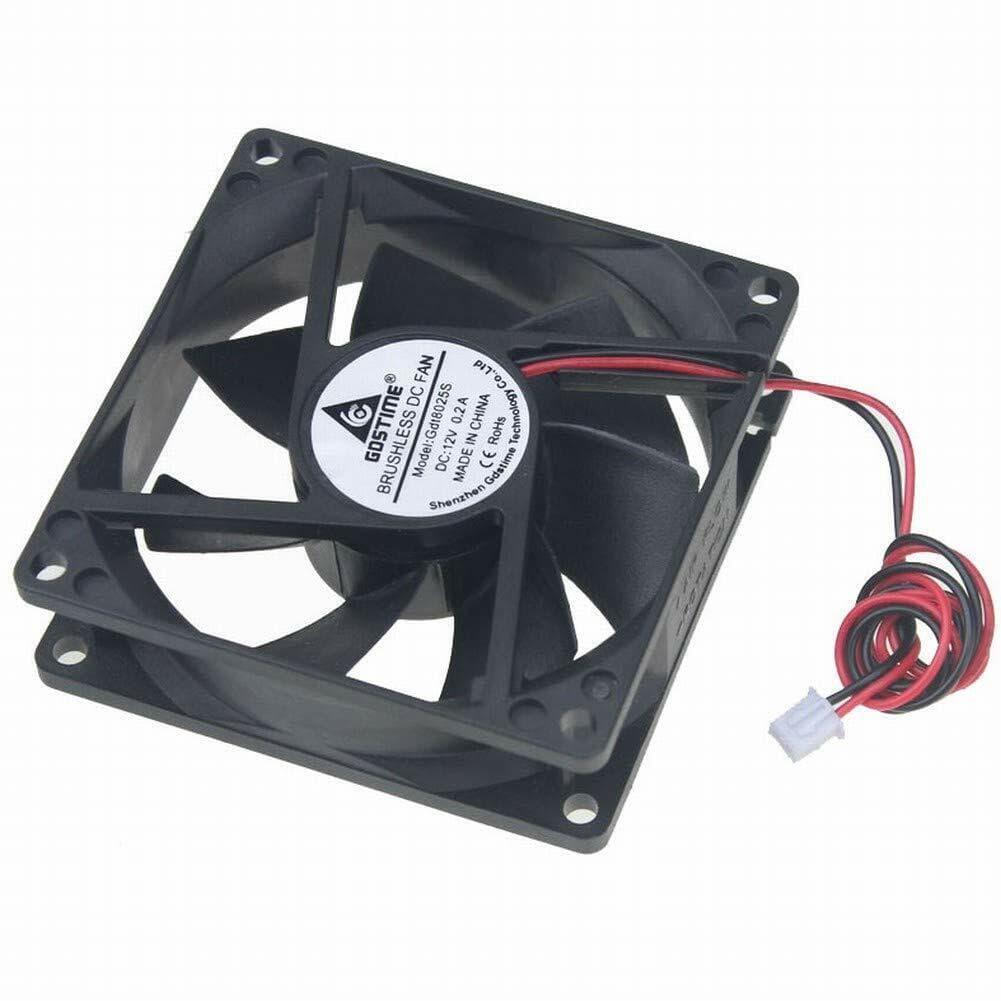 DC 12V 80mm Cooling fan 2Pin 43.6CFM 80mmx25mm for CPU Computer Printer Gdl8025S