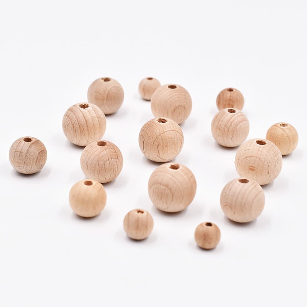 Wooden Balls Natural Craft Wood Ball Sphere Round 6~90mm With hole/without hole 6