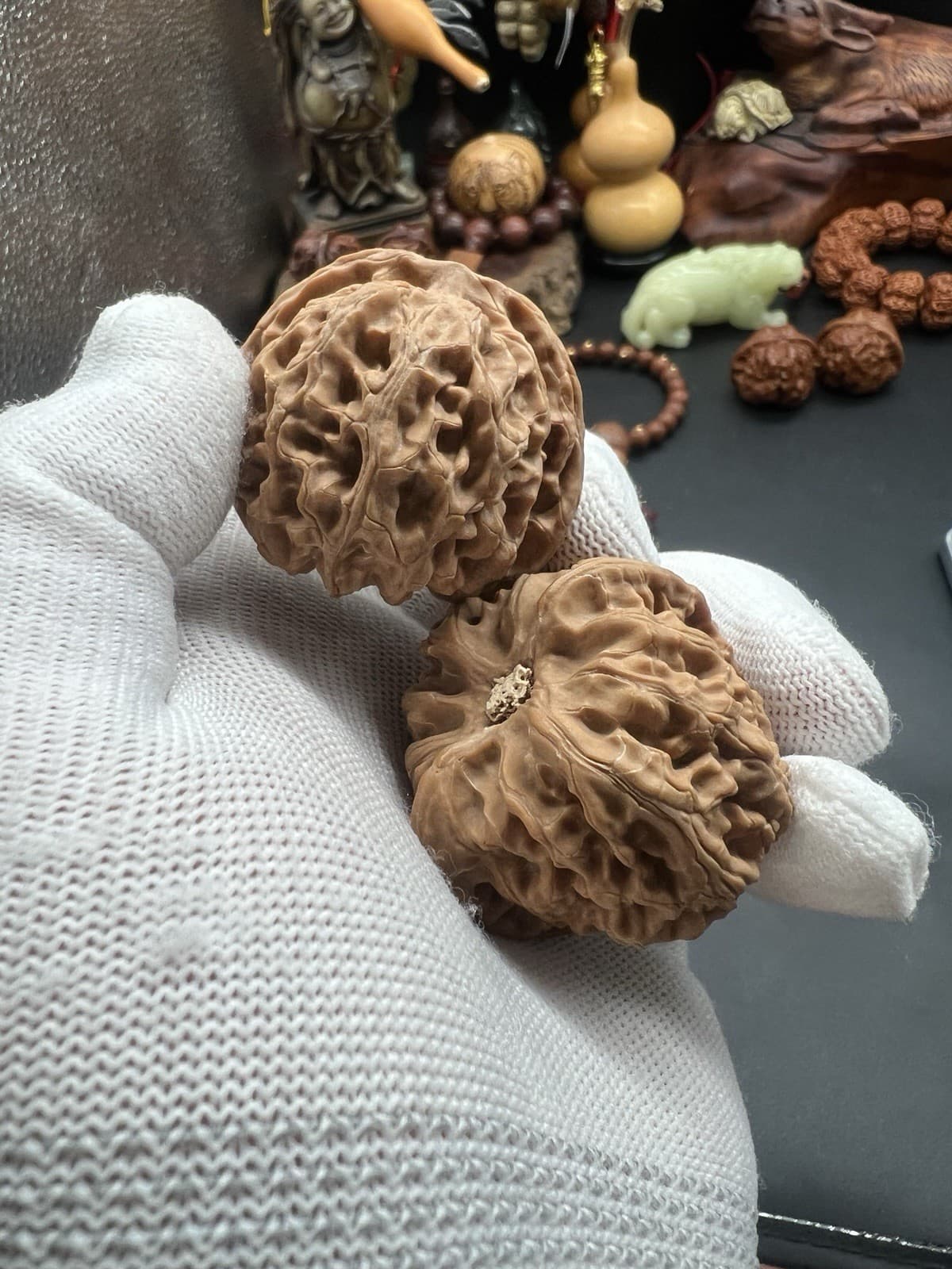 Pair of  Match Chinese Health Walnut 43×43×37mm 精配文玩核桃~全品大苹果园🍎 6