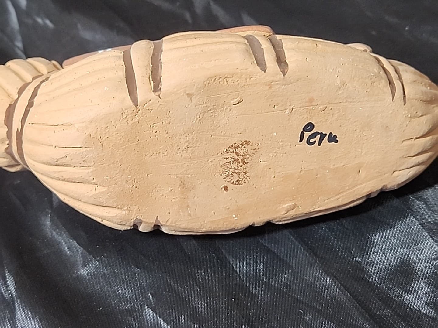 Peru Nativity In Canoe/Boat In Clay Pottery 5