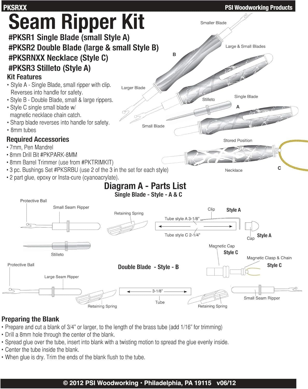 Woodturning Project Kit - Chrome Seam Ripper Essentials 4