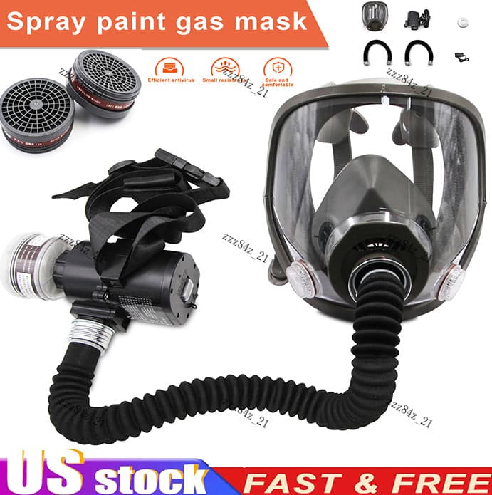 Full Face Gas Portable Electric Respirator Supplied Air Paint Spraying Chemical