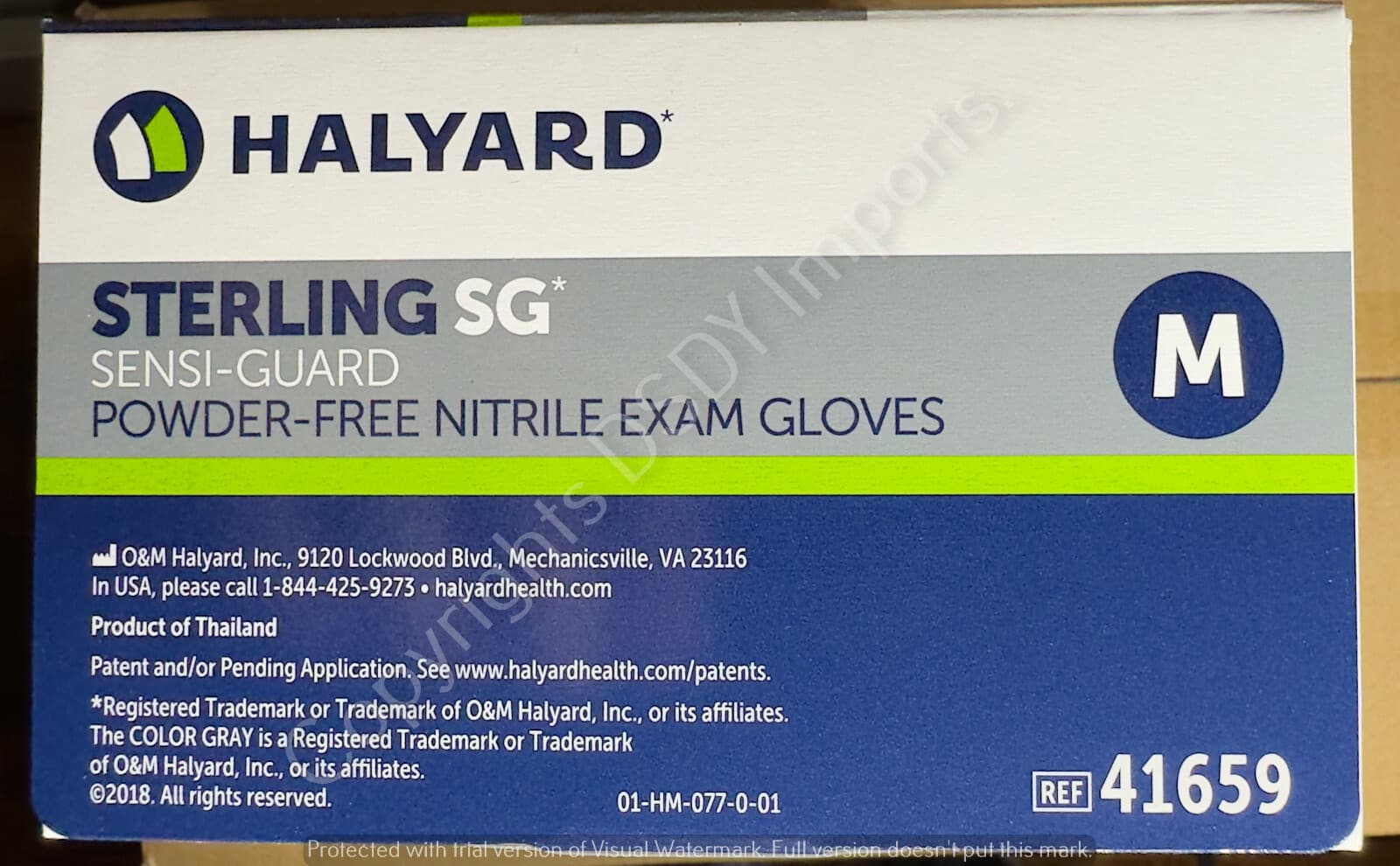 2500 HALYARD NITRILE STERLING SG EXAM GLOVES (1xCASE) (L/M/S powder & latex free 5