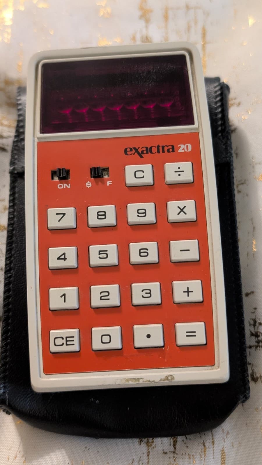 Texas Instruments TI Exactra 20 LED Calculator Tested Works W/case VTG