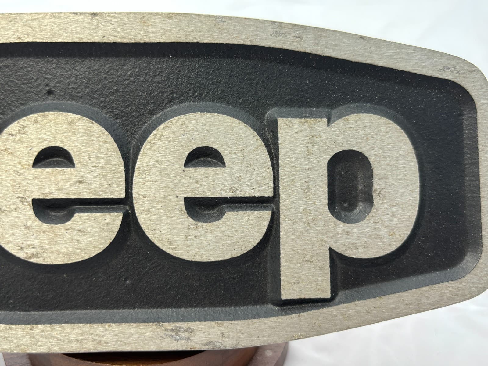 Vintage Jeep 2" Hitch/Tow Cover Metal Black w/Silver Raised "JEEP" in Silver 4