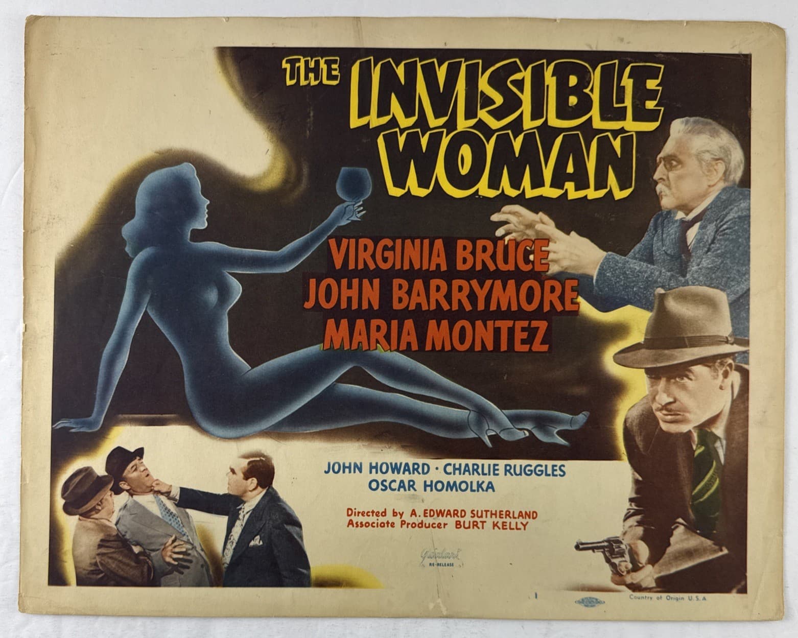 INVISIBLE WOMAN Lobby Card (VeryGood+) 1948 Sci-Fi Movie Poster Art 27644