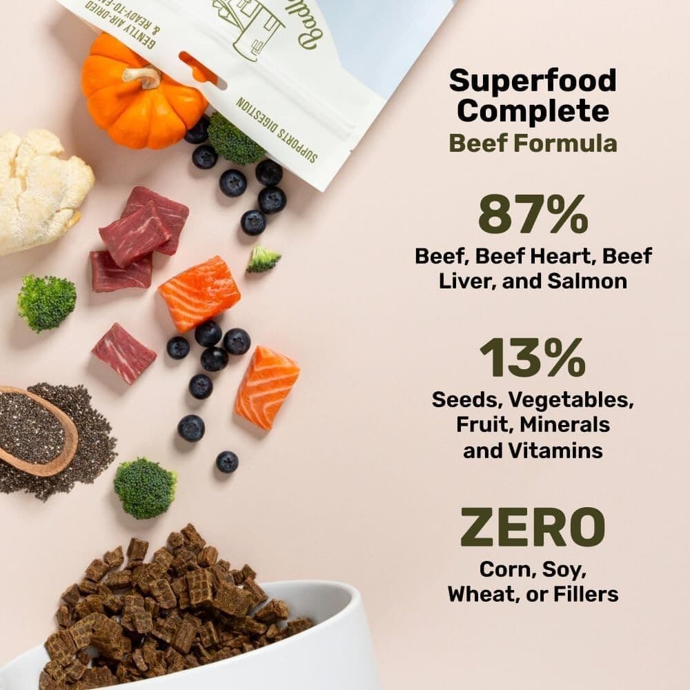 2 Pack Badlands Ranch Superfood Complete Beef Adult Dog Food, 24oz each bag 6