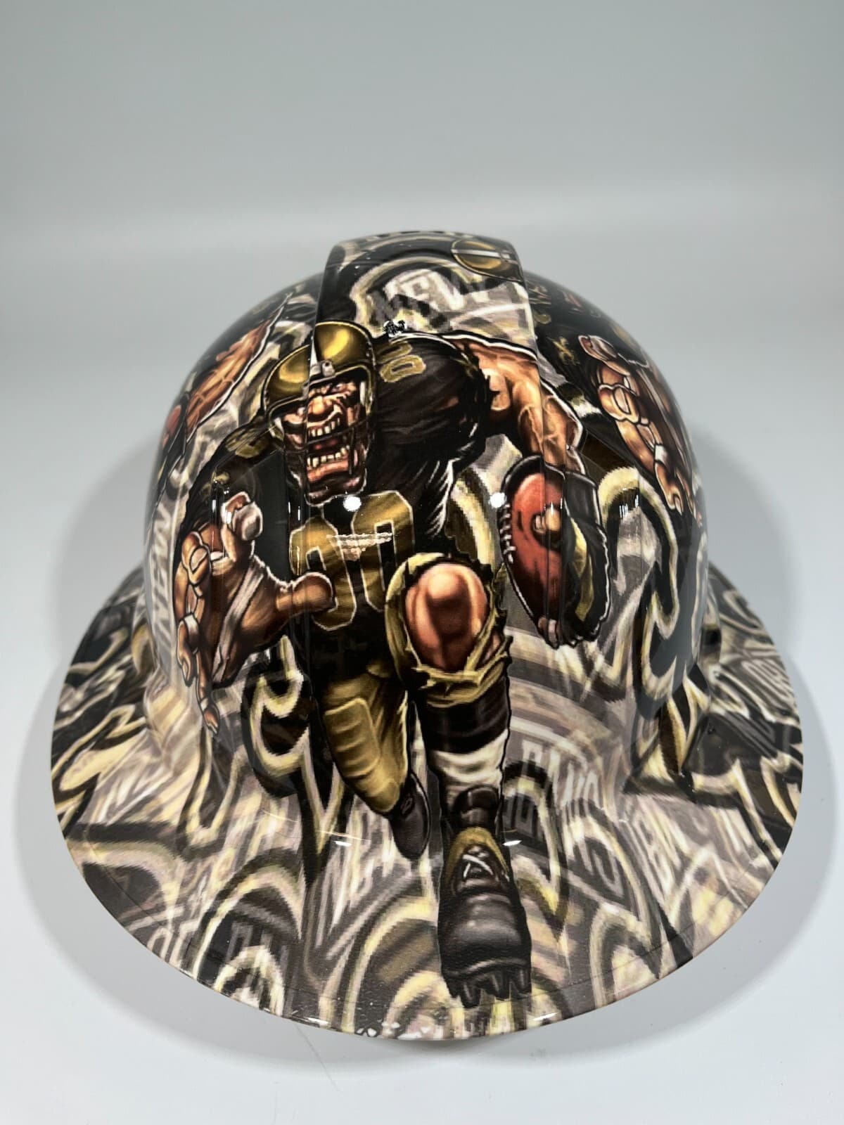 New Full Brim Hard Hat Custom Hydro Dipped NEW ORLEANS SAINTS SICK NEW DESIGN 3