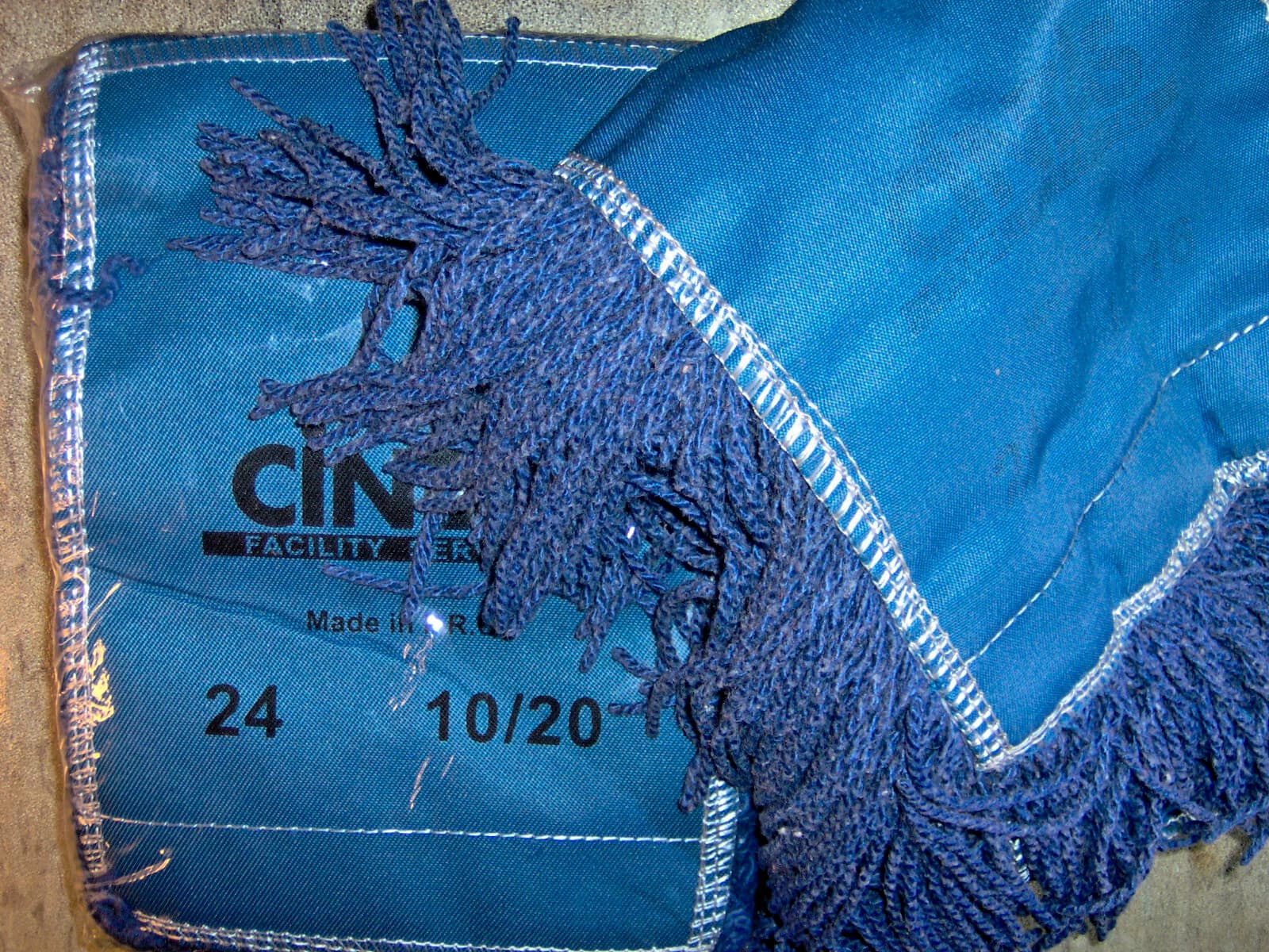 1 New + 1 Used = 2 Dust Mop REPLACEMENT HEADs Blue head 24" Looped 10/20 Cintas