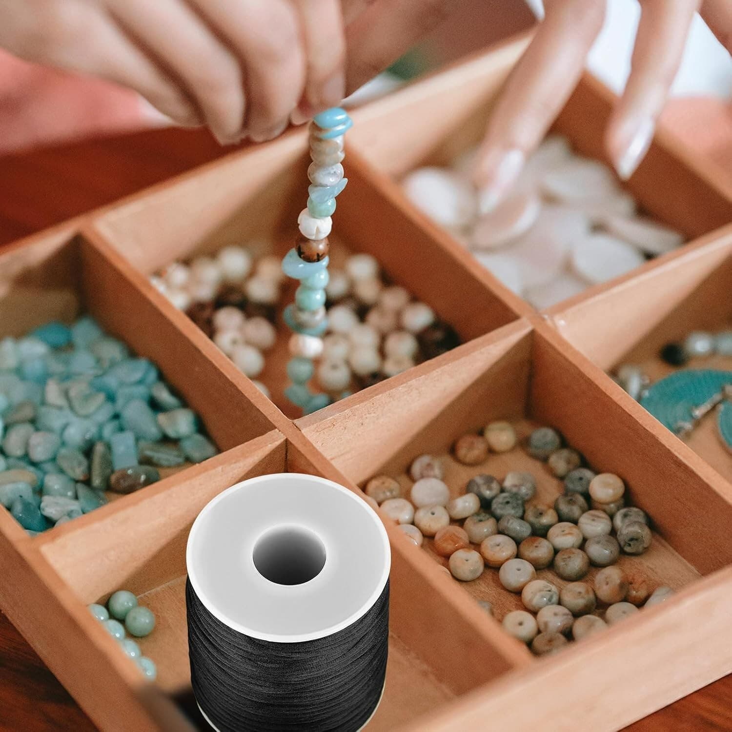 Black Nylon String Cord  1MM 100 Yards Black Twine, Bracelet String for Bracelet 6