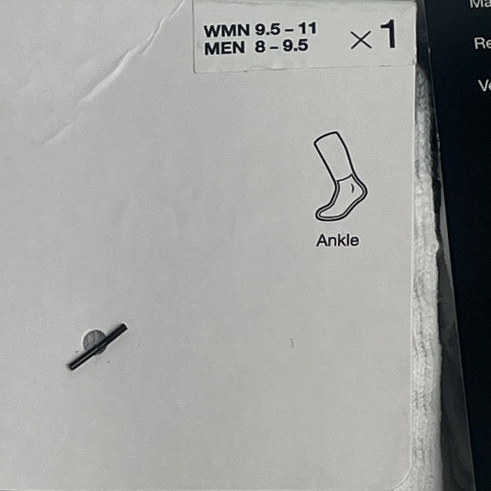 2 Nike Spark Ankle Running Socks White Gray Cushioned Dri-FIT W 9.5-11 Men 8-9.5 2