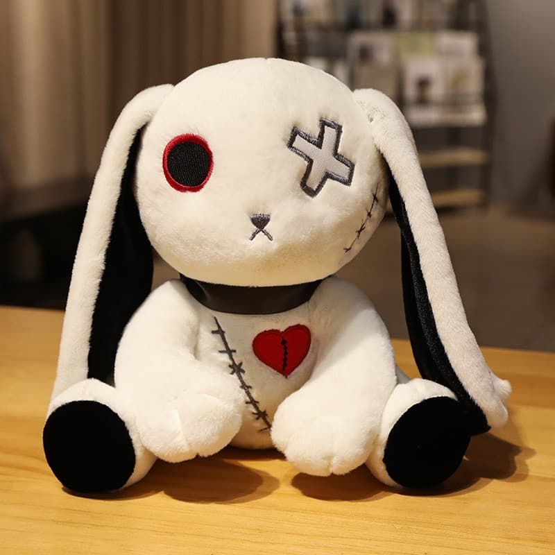 Goth Rabbit Plush Toy, Gothic Bunny Plushie Stuffed Animal Toy, Dreadful Rabbit 3