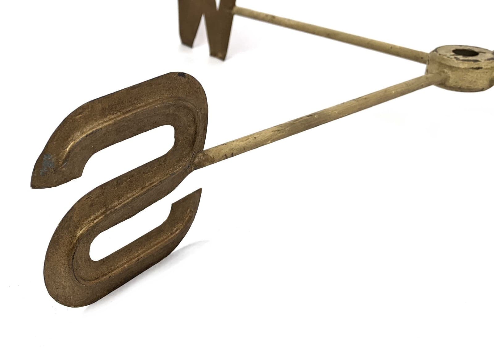 Antique Primitive Folk A Architectural Tin Metal Weathervane Directional Letters 3