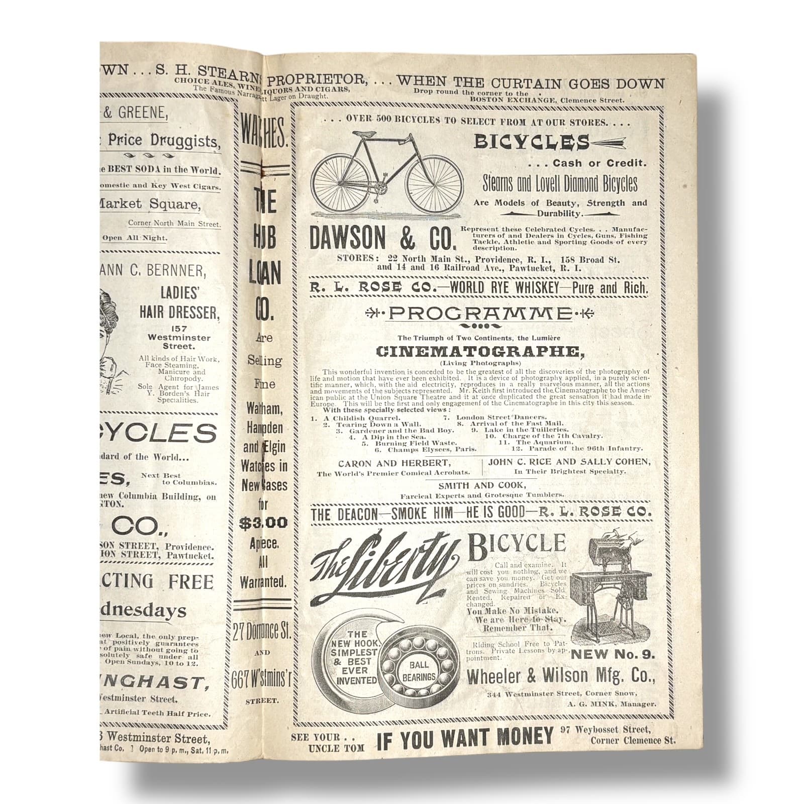 1896 Providence RI B. F. Keith’s Opera House Theatre Program Cinematographe 5