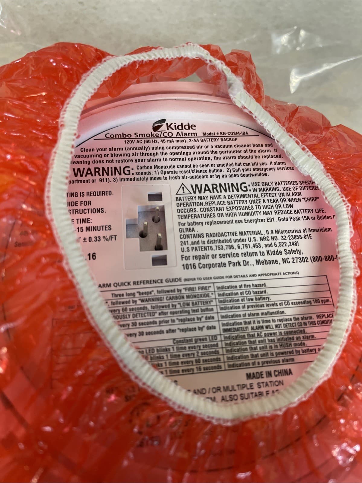 Kidde KN-COSM-IBA Hardwired Combo Carbon Monoxide Smoke Detector Alarm New 3