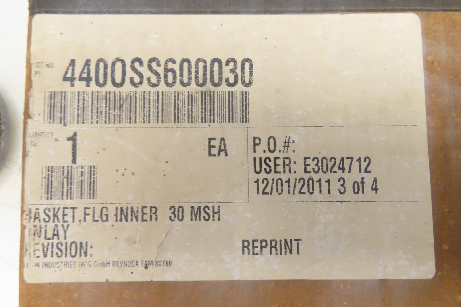 Eaton Hayward Stainless Strainer Filter Basket 30 Mesh 7"ID  4400SS600030 2